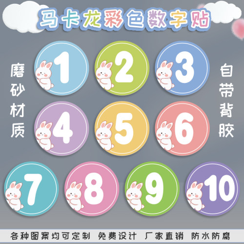 卡通号码数字标识牌防水磨砂