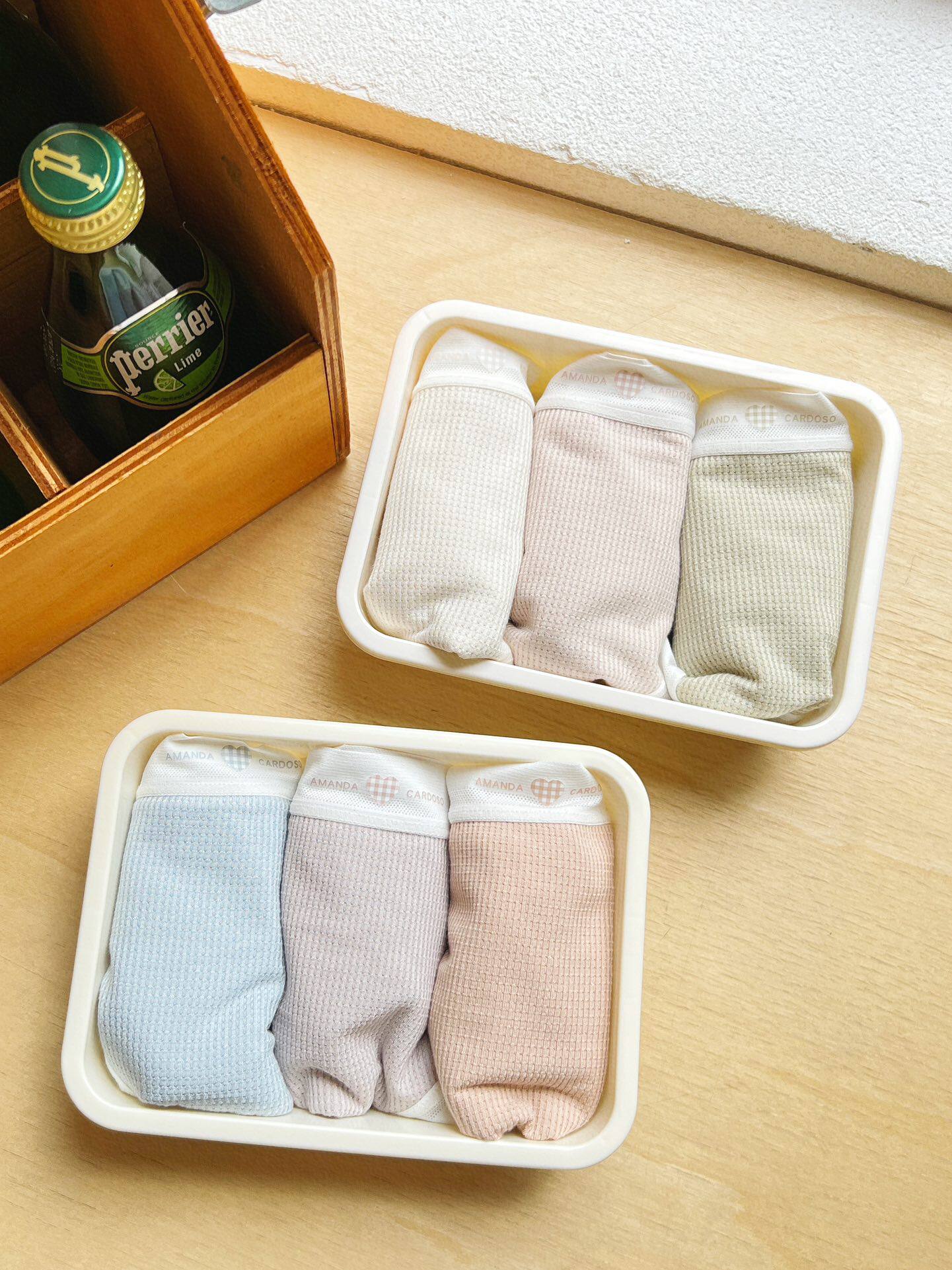 2992爱心华夫格生理裤防侧漏保暖