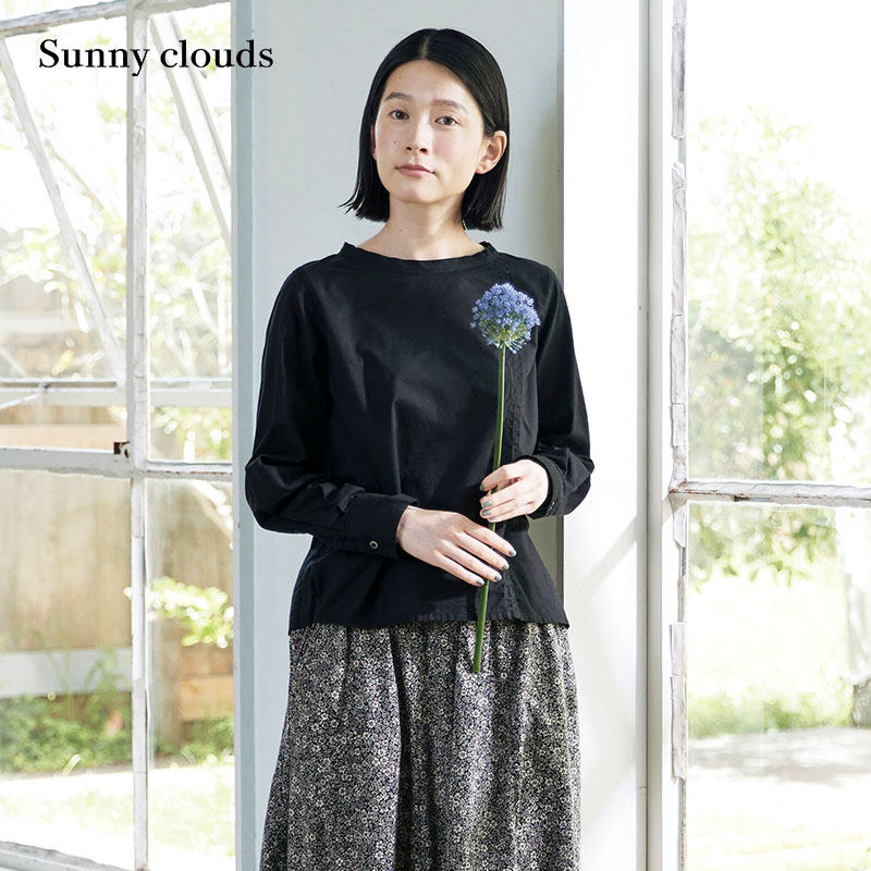 Sunnyclouds女式纯棉黑色罩衫