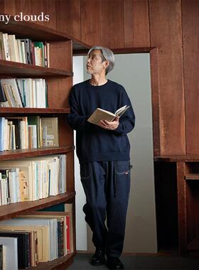 桑妮库拉/Sunny clouds纯棉卫衣风针织衫藏蓝套头上衣男