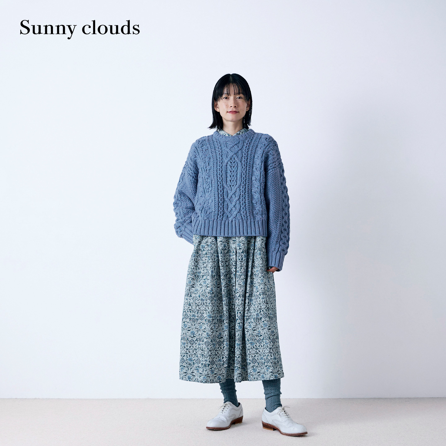 女式落肩北欧风绞花羊毛毛衣