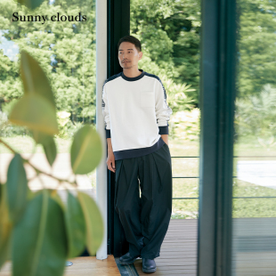 Sunny 长裤 clouds男式 黑休闲裤 纯棉深褶气球裤 桑妮库拉
