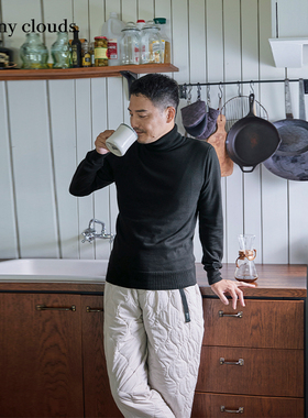 桑妮库拉/Sunny clouds纯棉精黑色针织高领衫打底衫秋冬