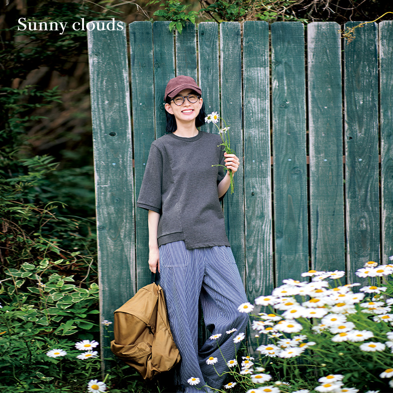 不规则设计感T恤衫宽松日系女