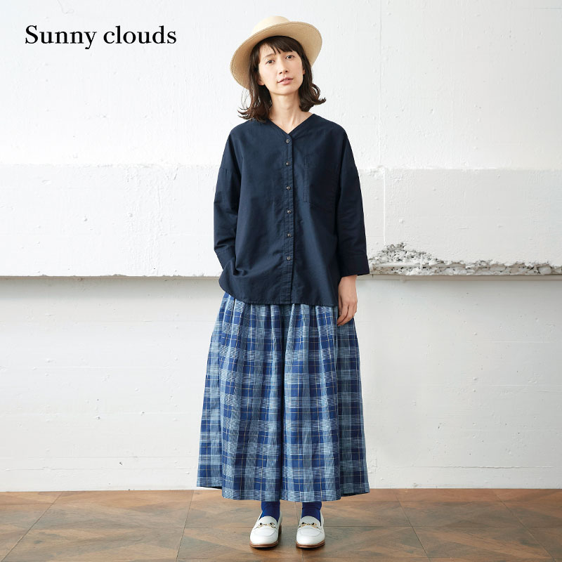 Sunnyclouds女式棉麻格子裙裤