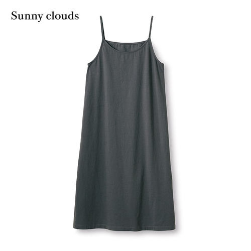 Sunnyclouds女式纯棉吊带连衣裙