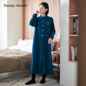 桑妮库拉/Sunny clouds 女式纯棉牛仔服风条绒连衣裙