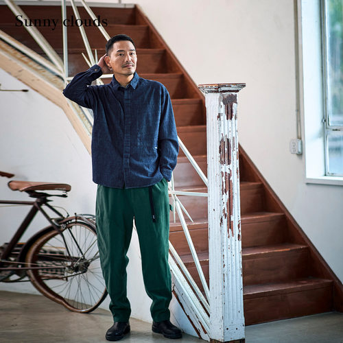 暗扣牛仔衬衫宽松外套上衣