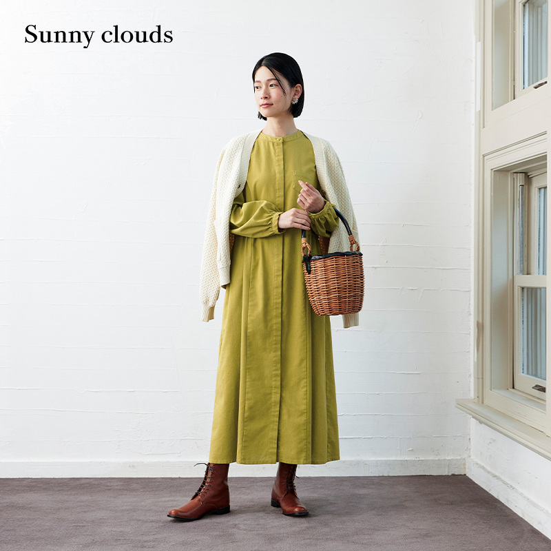 黄色长款连衣裙宽松衬衫裙百搭
