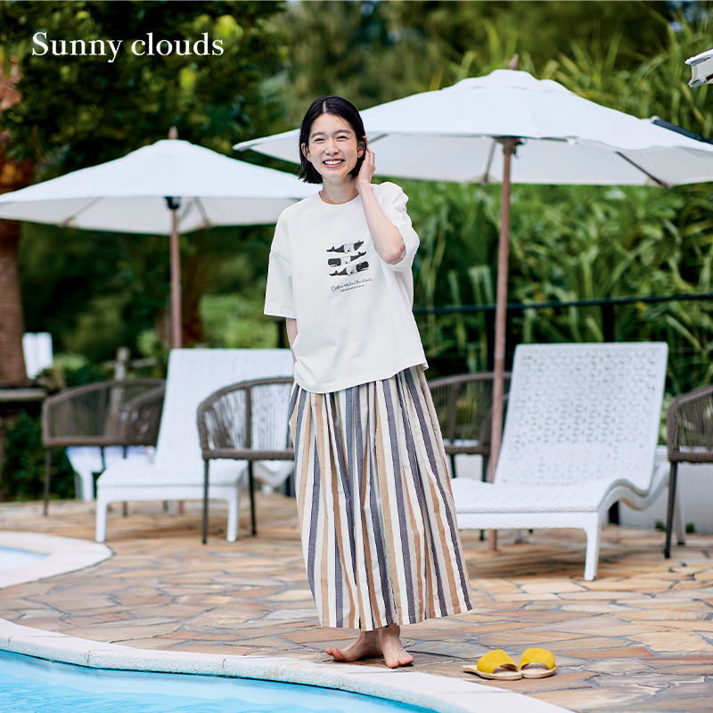 女式纯棉落肩鲸鱼印花T恤