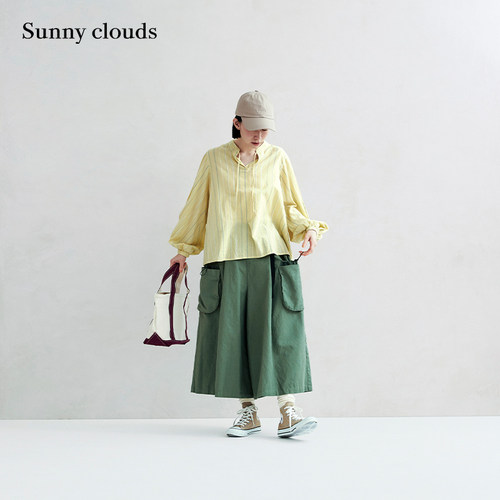 设计感黄色条纹宽松上衣百搭衬衫