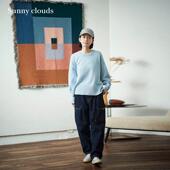 桑妮库拉 淡蓝套头毛衣 纯棉卫衣风针织衫 Sunny clouds