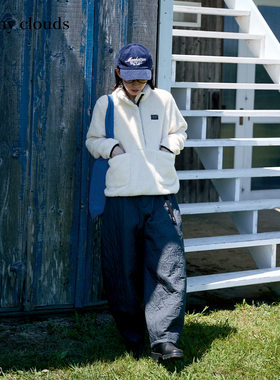 冬季新品 桑妮库拉/Sunny clouds山系立领套头双面摇粒绒衫米白色