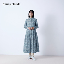 冬季新品 桑妮库拉/Sunny clouds 纯棉印花衬衫款连衣裙博主联名