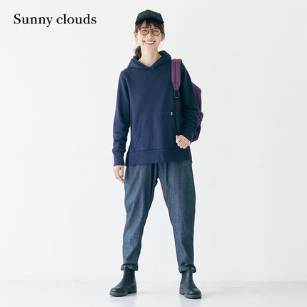 桑妮库拉/Sunny clouds 女式纯棉靛蓝染九分牛仔萝卜裤