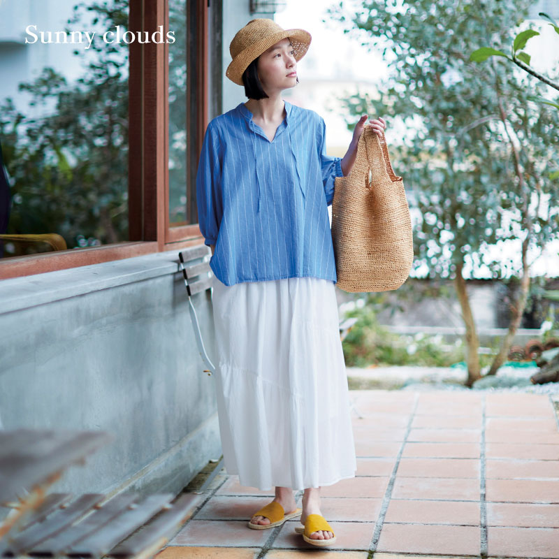 桑妮库拉/Sunny clouds 女式纯棉打褶半身裙（白） 女装/女士精品 半身裙 原图主图