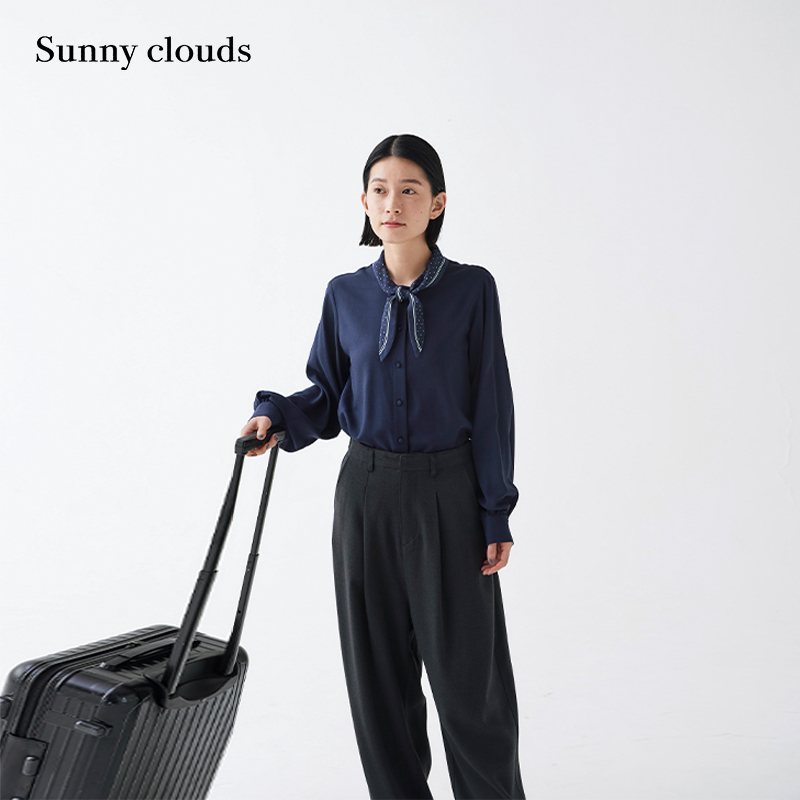 丝带圆点衬衫设计感衬衫优雅