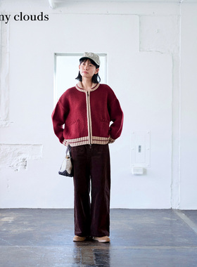 冬季新品 桑妮库拉/Sunny clouds女式青果领落肩考伊琴风羊毛毛衣