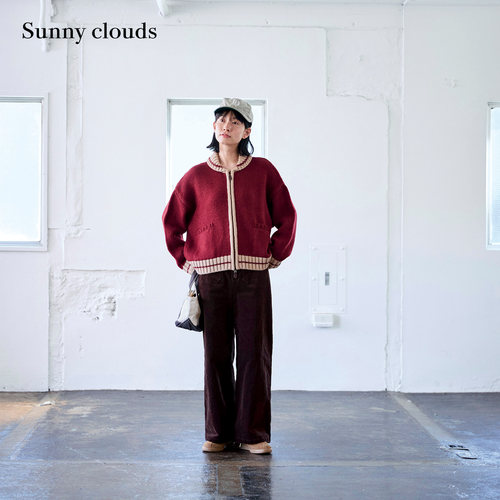 女式青果领落肩考伊琴风羊毛毛衣