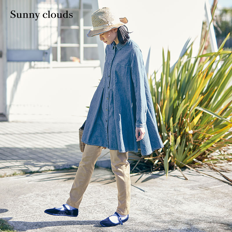 Sunnyclouds女式棉混微弹紧腿裤