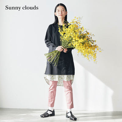 Sunnyclouds棉混九分紧腿裤