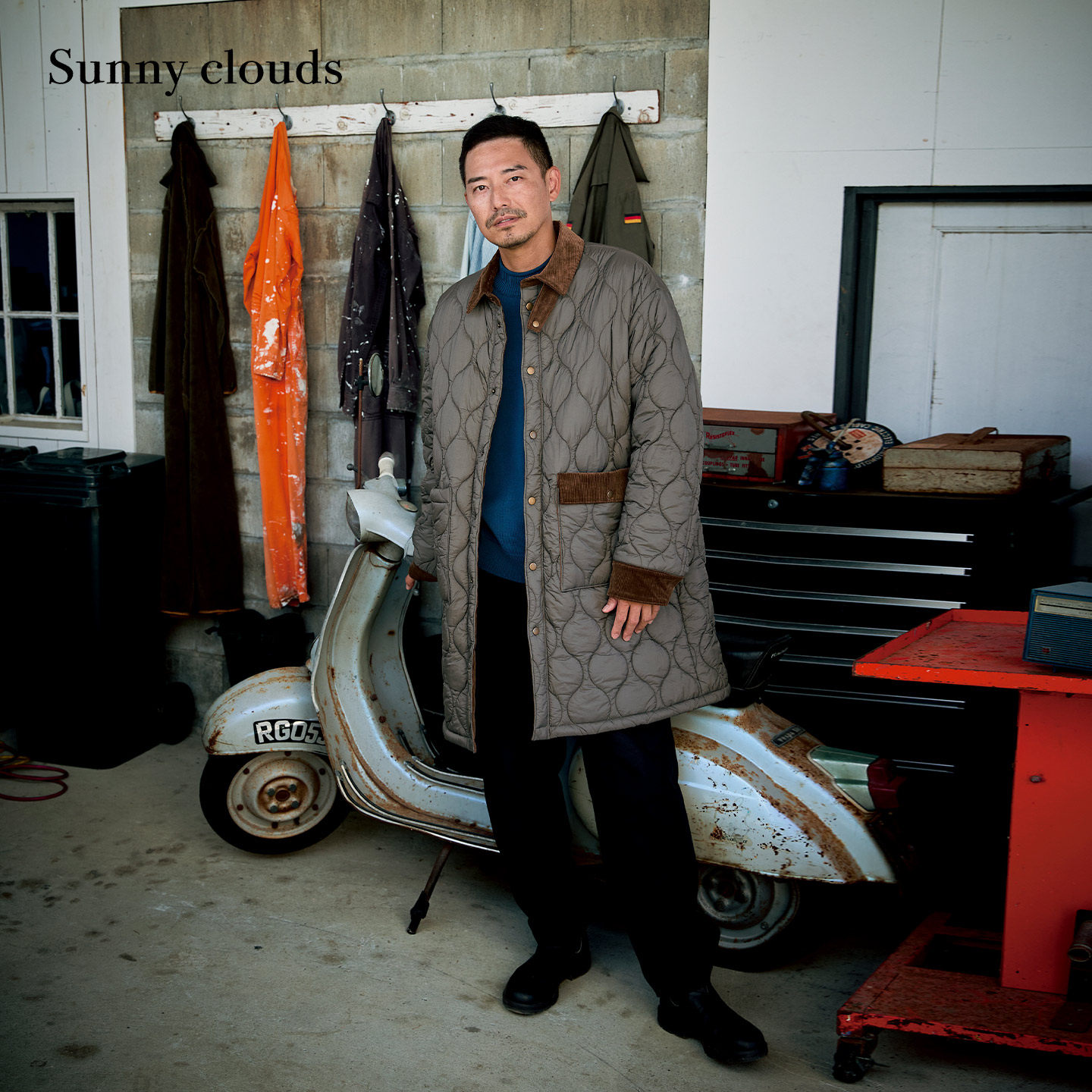 男式绗缝夹棉外套宽松廓形