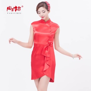 陶玉梅改良旗袍中式小礼服时尚复古婚宴婚礼新娘装K11Q119