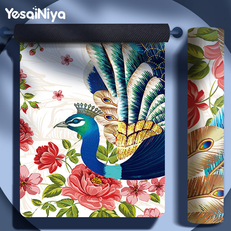 瑜伽垫天然橡胶印花防滑专业地垫家用女生专用静隔音防震健身垫子