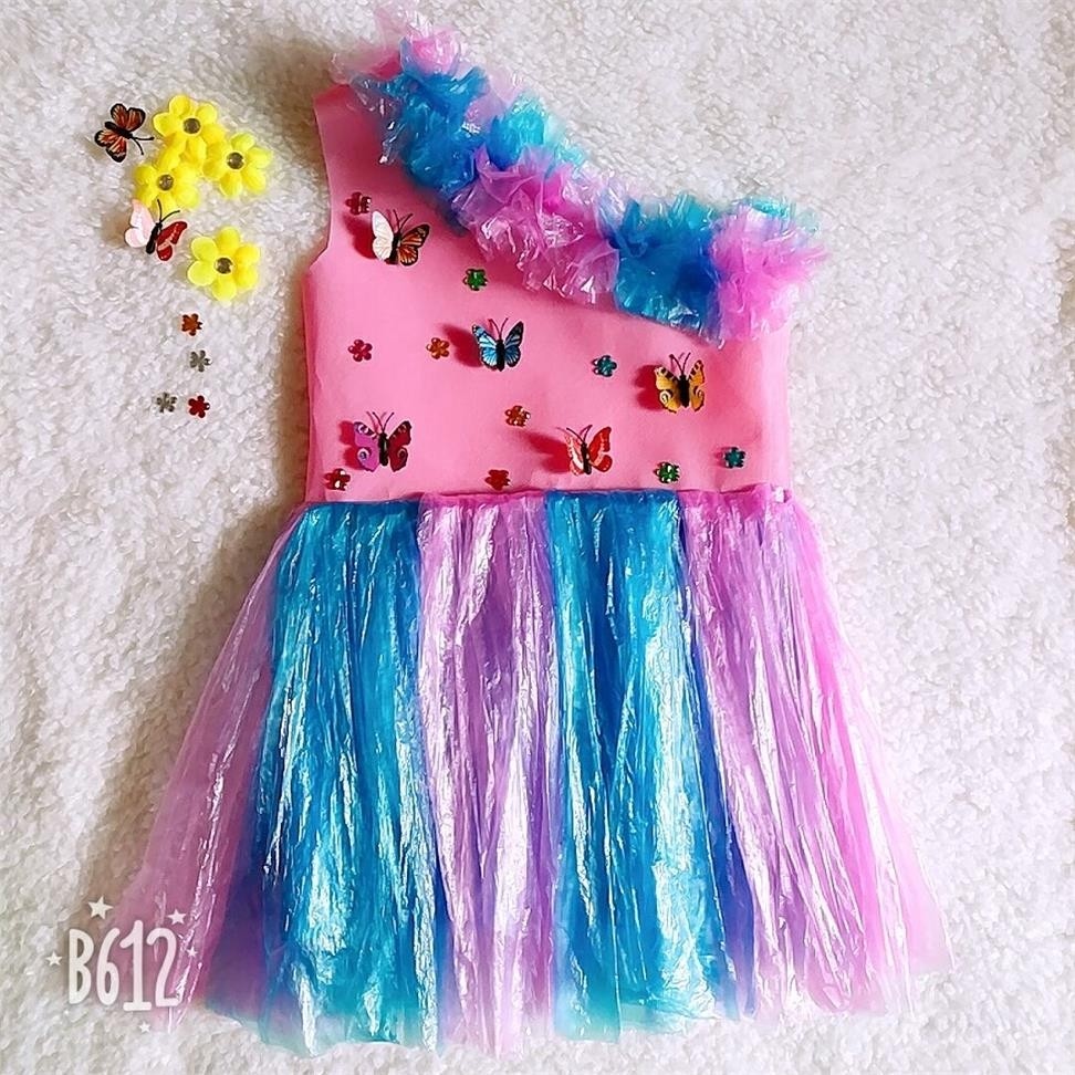 环保亲子diy材料自制环保衣服手工走秀儿童环保服装女孩时装秀节