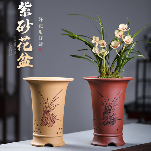 紫砂花盆古典简约紫砂精品促销