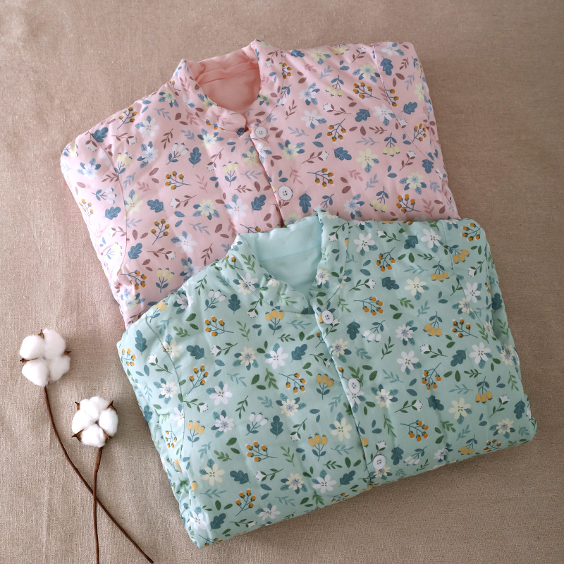 手工女士棉花棉袄 成人复古小清新碎花保暖加厚外穿棉衣冬季