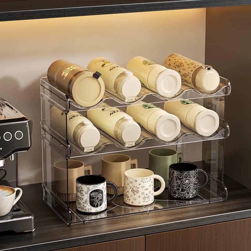 德国进口杯子收纳置物架桌面茶杯保温杯架子大容量杯具收纳架