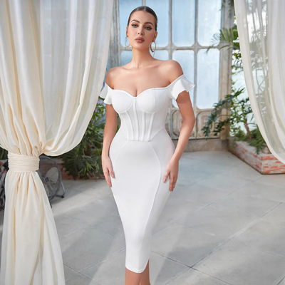 quet socialite temperament one shoulder evening dress dress