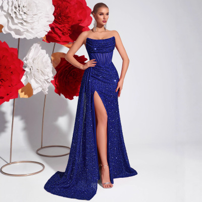 odel for runway shows, banquets, light luxury party dresses