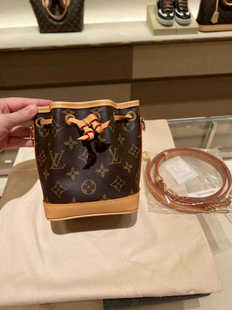 Noe迷你经典 Nano 老花水桶包手提包抽绳单肩斜挎包 女包新款