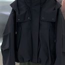 300斤加大码 宽松百搭连帽短外套常规保暖口袋简约男休闲纯色秋冬