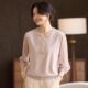 小衫 针织纱袖 宽松阔太太洋气高贵上衣40岁50岁妈妈春装 中老年女装