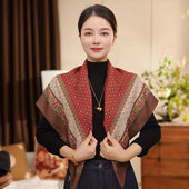 春秋冬新90丝绒棉质双面异色方巾85 高级保暖围巾披肩两用 85时尚