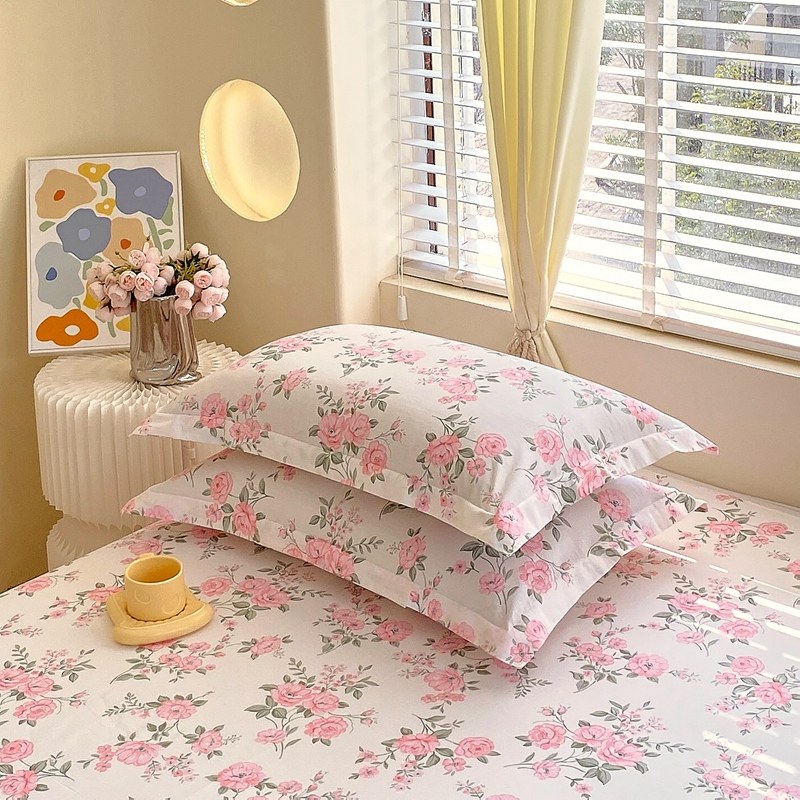 枕头套纯棉100%全棉一对纯棉枕头套印花成人学生宿舍家用亲肤透气,床上用品,枕套,淘宝优惠券,粉丝福利购,淘宝优惠卷