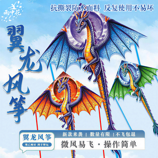 风筝儿童微风易飞2026年新款翼龙风筝龙形儿童潍坊专业带线大风筝