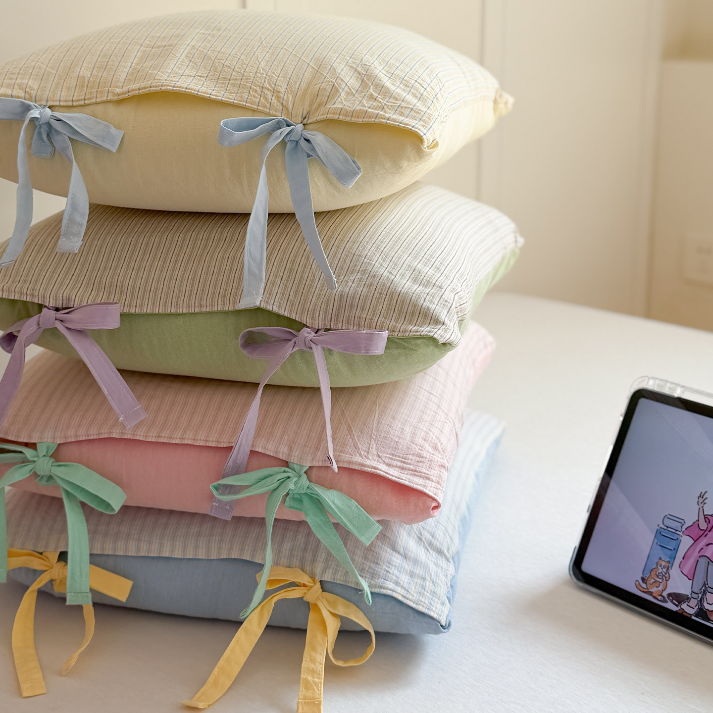 小清新少女心全棉抱枕被子两用办公室沙发午睡汽车靠枕纯棉空调被