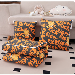 车用纯棉抱枕被子两用2025新款全棉汽车午睡枕头毯子二合一空调被