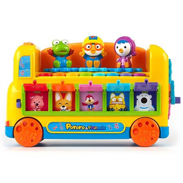 韩国啵乐乐音乐智力玩具车pororo小企鹅钢琴公仔人偶宝宝注意力
