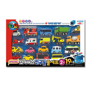 现货tayo太友公交车巴士迷你汽车套装19辆惯性玩具车小巴士太友