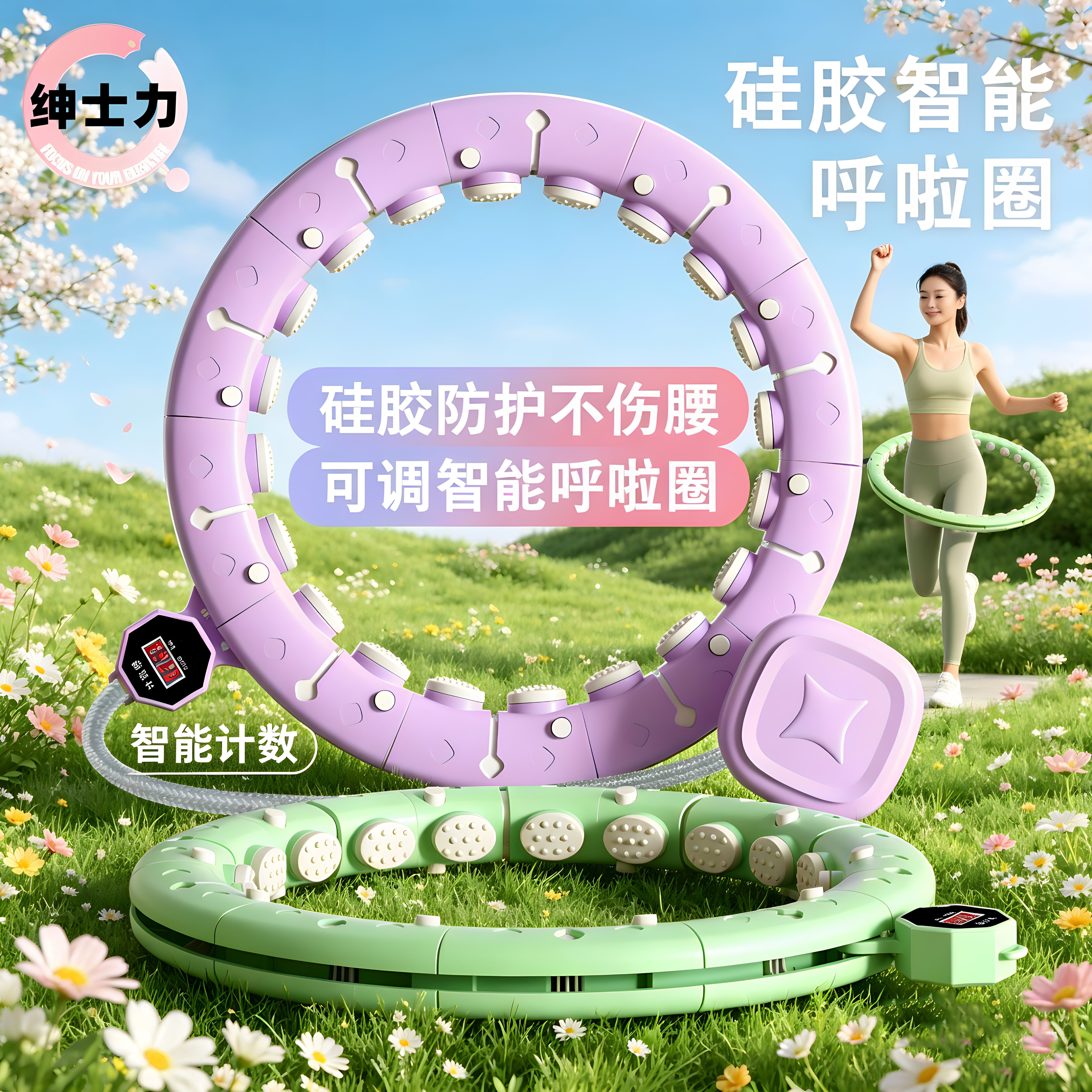 智能呼啦圈计数瘦腹成人女家用男可调节器材减肥加重不伤瘦腰神器