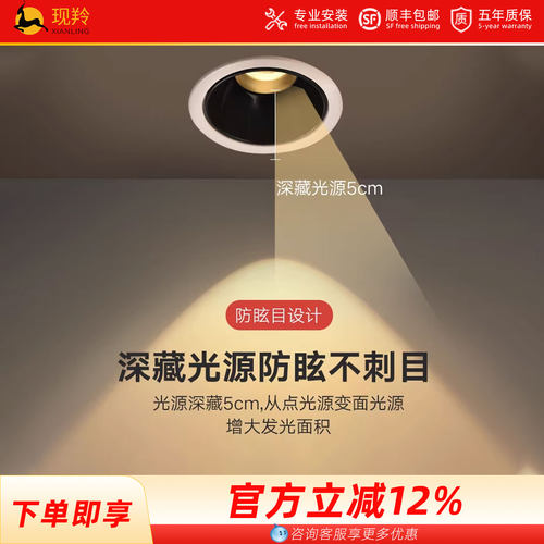 现羚客厅卧室过道玄关led射灯