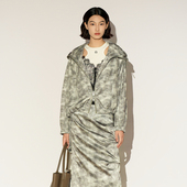 雪歌26春款 休闲优雅风短外套女宽松连帽拉链外套XL107001B493