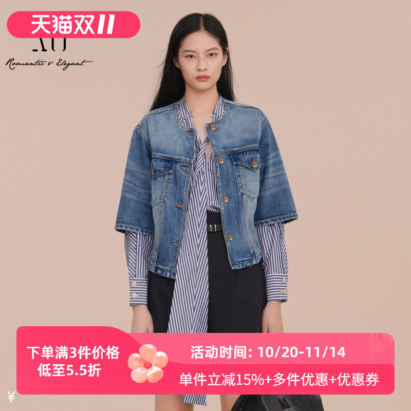 XG/雪歌专柜正品2025春款百搭显瘦牛仔外套女短上衣XK107013A619
