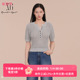 女装 上衣XK111010A681 V领百搭显瘦短袖 针织衫 雪歌2025春季 新款