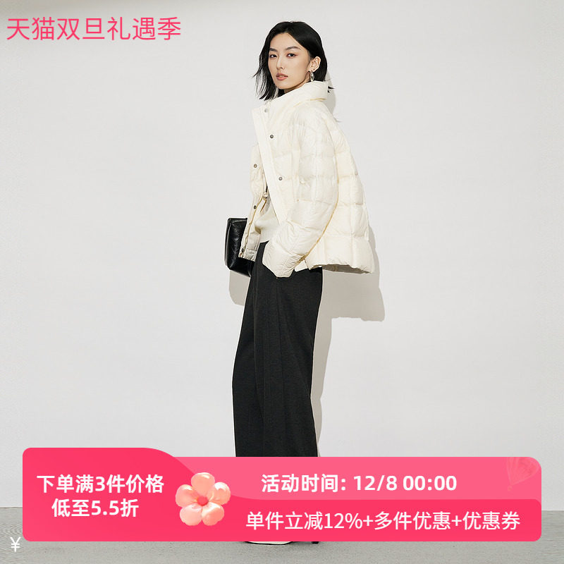 XG/雪歌25年冬季新款休闲百搭松紧腰直筒裤女长裤子XL402628A883